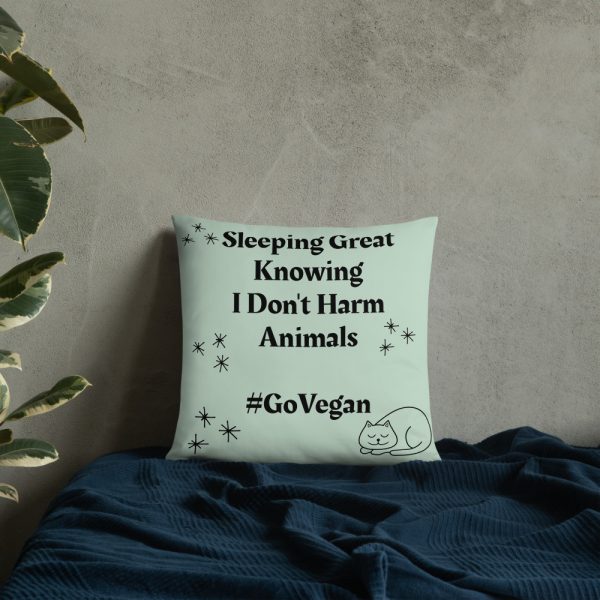 Gift for Vegans- polyester Pillow- Sleeping Great knowing I Don't Harm Animals - Image 7