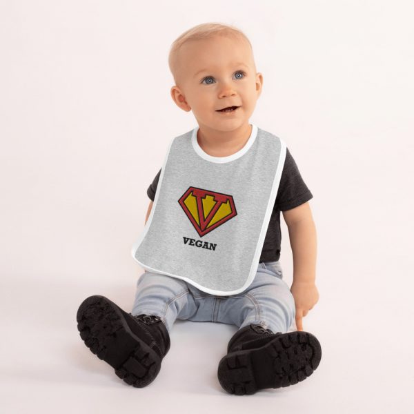 Embroidered Baby Bib - Vegan Bib - Toddler Kid Gift - Image 3