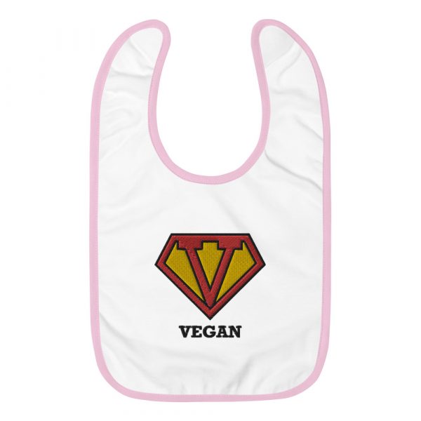 Embroidered Baby Bib - Vegan Bib - Toddler Kid Gift - Image 6