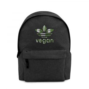 Embroidered Vegan Backpack - Vegan Green Logo