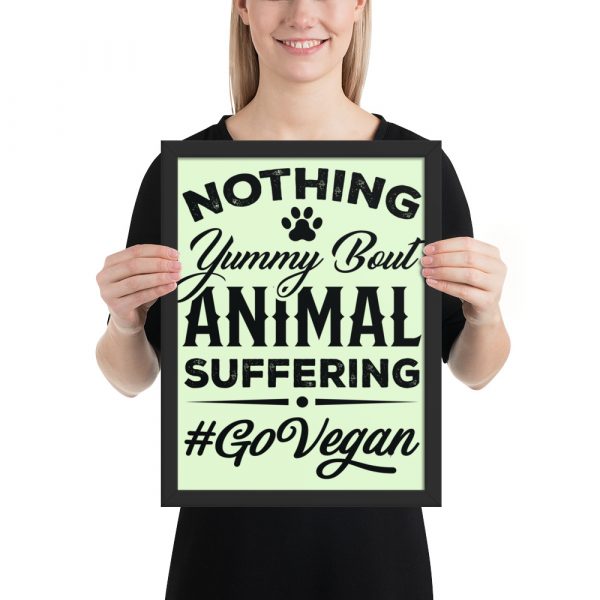 Vegan Wall Print Framed poster - Vegan Art Décor -  Go Vegan