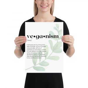 Vegan Art Wall Décor Poster- Gift for Vegans- Veganism Definition