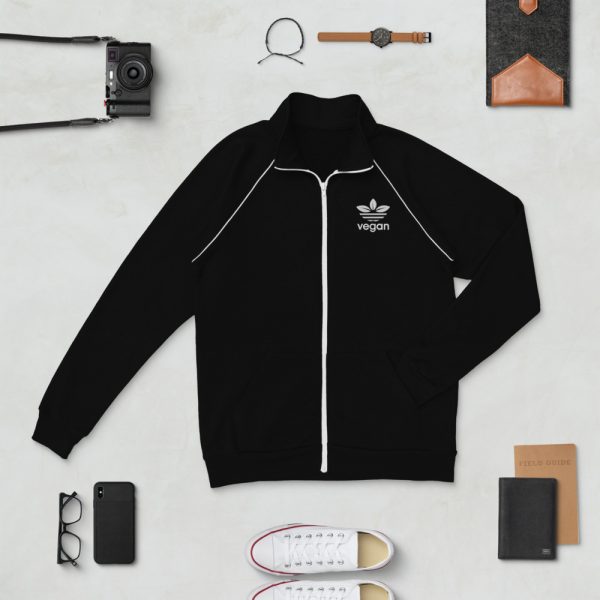 Piped Fleece Jacket - Men's Jacket - Vegan Message Jacket - Image 5