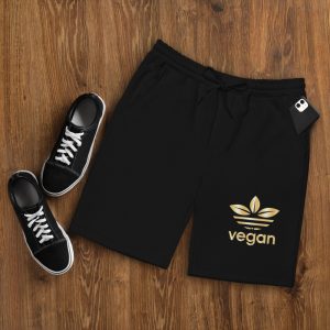Men's fleece Vegan shorts  - Vegan logo Shorts - Athletic Shorts