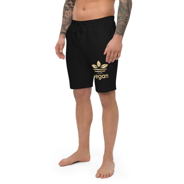 Men's fleece Vegan shorts  - Vegan logo Shorts - Athletic Shorts - Image 2