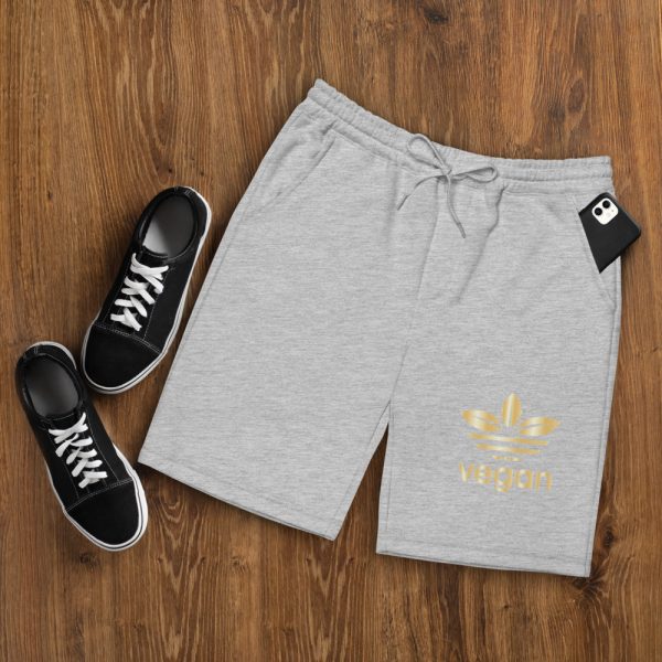 Men's fleece Vegan shorts  - Vegan logo Shorts - Athletic Shorts - Image 9