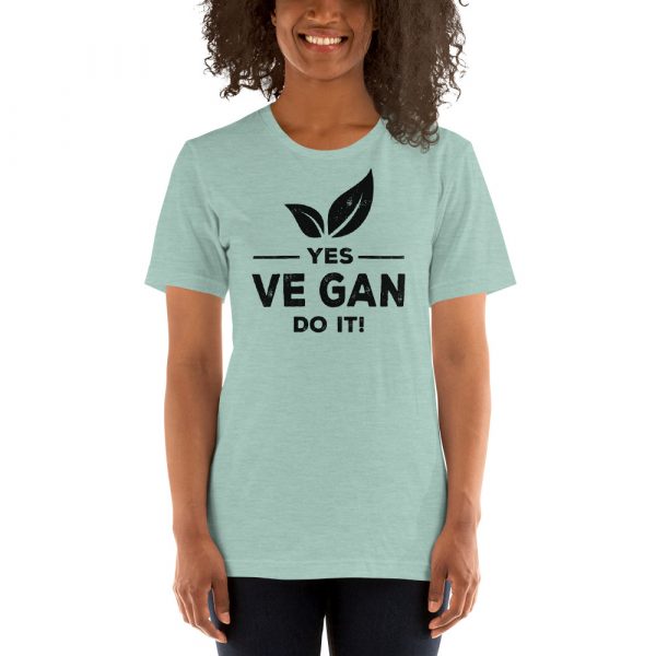 Short-Sleeve Unisex Vegan T-Shirt - Vegan Shirts- Yes Vegan Do It - Image 2