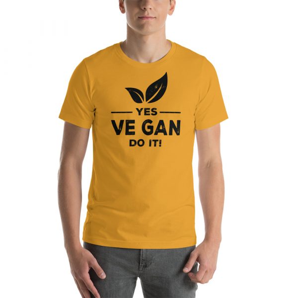 Short-Sleeve Unisex Vegan T-Shirt - Vegan Shirts- Yes Vegan Do It - Image 3