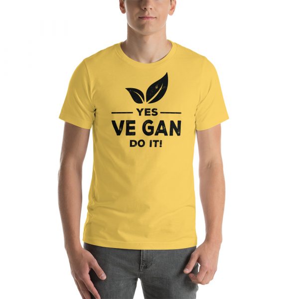 Short-Sleeve Unisex Vegan T-Shirt - Vegan Shirts- Yes Vegan Do It - Image 5